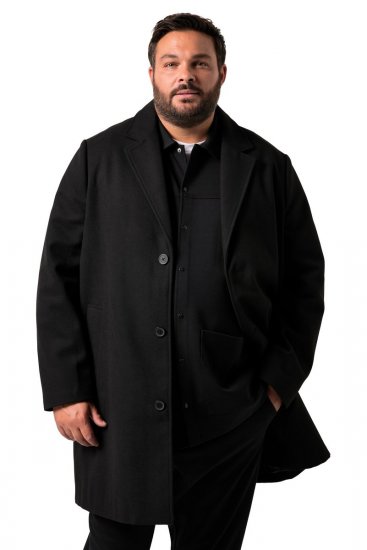 Men+ 482 Vetthülgav villase välimusega mantel Must - Jakid ja joped - Joped, suured suurused: 2XL – 12XL