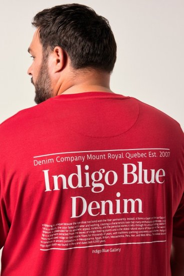 Men+ 500 T-särk Indigo Blue Denim Tumepunane - T-särgid - Suured T-särgid 2XL – 14XL