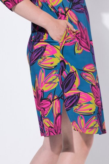 Ulla Popken 843180 Lilleline jersey-kleit Petrool - Kleidid - Kleidid kõikidele suurustele