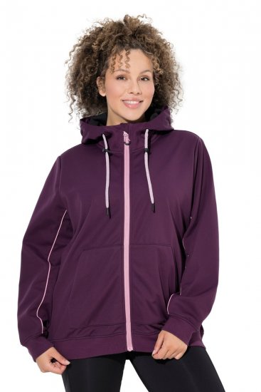Ulla Popken 843186 Helkuritega vetthülgav softshell-jope Veinipunane - Joped - Suured naiste jakid