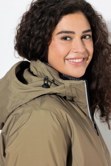 Ulla Popken 844034 Funktsionaalne jope Khaki - Joped - Suured naiste jakid