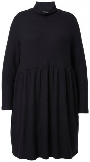 Ulla Popken 844233 Pikkade varrukatega kootud kleit Must - Kootud kleidid - 