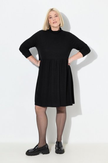 Ulla Popken 844233 Pikkade varrukatega kootud kleit Must - Kootud kleidid - 