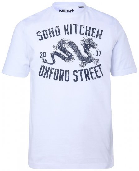 Men+ 298 T-särk Soho Kitchen Valge - T-särgid - Suured T-särgid 2XL – 14XL