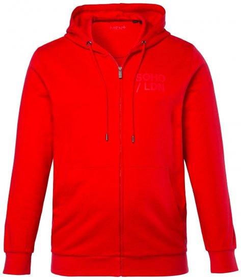 Men+ 305 Lukuga dressipluus Soho LDN Tšillipunane - Sviitrid ja dressipluusid - Meeste suured kapuutsiga jakid suurustes 2XL – 14XL