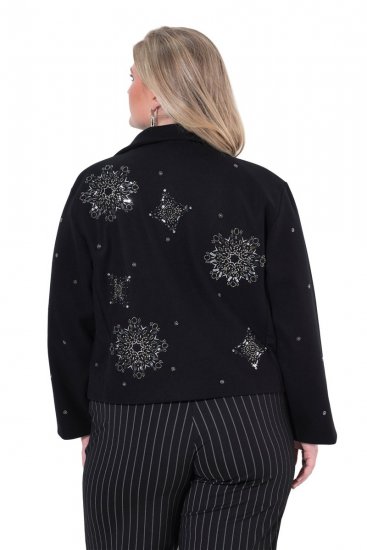 Ulla Popken 844839 Lumehelbetikandiga lühike jope Tumesinine - Joped - Suured naiste jakid