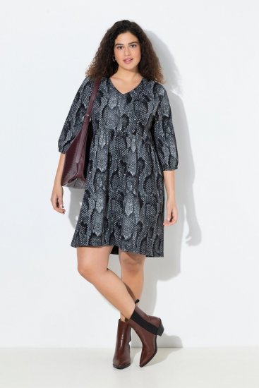 Ulla Popken 844945 Mustriline jersey-kleit Must - Trikookleidid - 