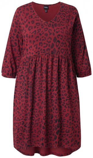 Ulla Popken 844945 V-kaelusega A-lõikega jersey-kleit Ploom - Trikookleidid - 