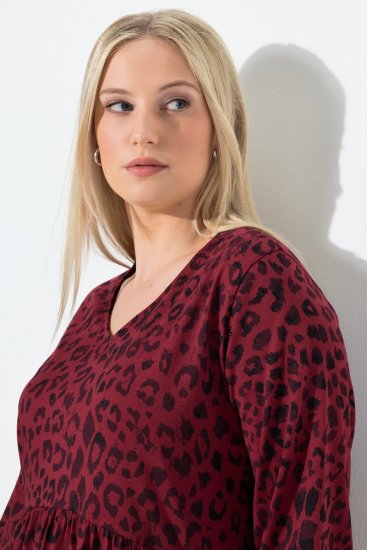 Ulla Popken 844945 V-kaelusega A-lõikega jersey-kleit Ploom - Trikookleidid - 