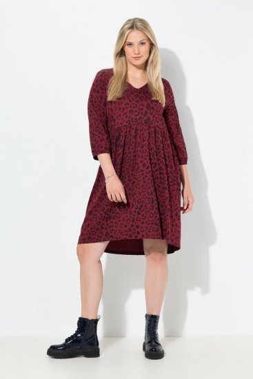Ulla Popken 844945 V-kaelusega A-lõikega jersey-kleit Ploom - Trikookleidid - 