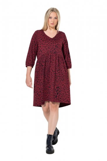 Ulla Popken 844945 V-kaelusega A-lõikega jersey-kleit Ploom - Trikookleidid - 
