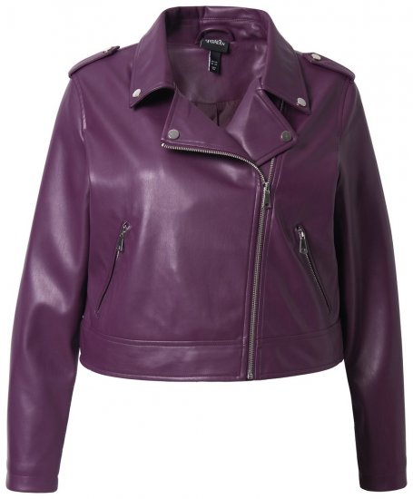 Ulla Popken 845121 Kunstnahast bikerjope Ploom - Joped - Suured naiste jakid