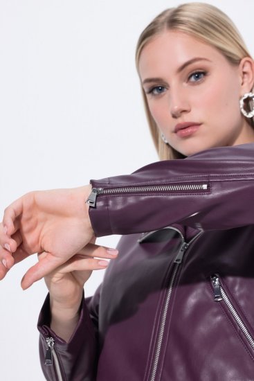 Ulla Popken 845121 Kunstnahast bikerjope Ploom - Joped - Suured naiste jakid