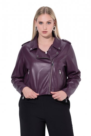 Ulla Popken 845121 Kunstnahast bikerjope Ploom - Joped - Suured naiste jakid