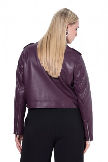 Ulla Popken 845121 Kunstnahast bikerjope Ploom - Joped - Suured naiste jakid