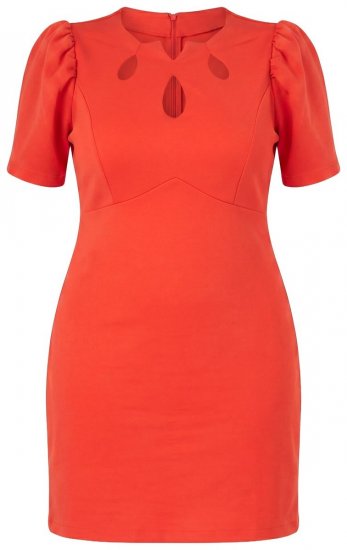 Ulla Popken 845150 Lühikeste varrukatega bodycon-kleit Punane - Kleidid - Kleidid kõikidele suurustele