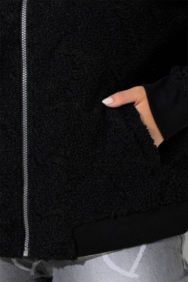 Ulla Popken 845262 Teddyjakk Must - Joped - Suured naiste jakid