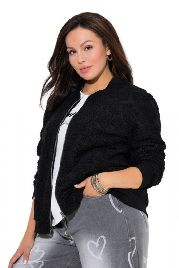 Ulla Popken 845262 Teddyjakk Must - Joped - Suured naiste jakid