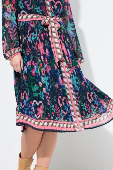 Ulla Popken 845649 Lilleline šifoonkleit Tumesinine - Midikleidid - Plusssuuruses midikleidid