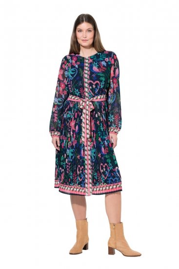 Ulla Popken 845649 Lilleline šifoonkleit Tumesinine - Midikleidid - Plusssuuruses midikleidid