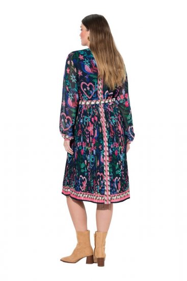 Ulla Popken 845649 Lilleline šifoonkleit Tumesinine - Midikleidid - Plusssuuruses midikleidid