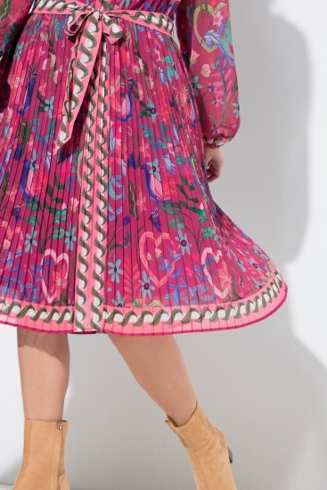 Ulla Popken 845649 Pikkade varrukatega midikleit Marjapunane - Midikleidid - Plusssuuruses midikleidid