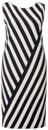 Ulla Popken 845784 Triibuline kootud kleit Must - Suvekleidid - Naiste suvekleidid suurtes suurustes