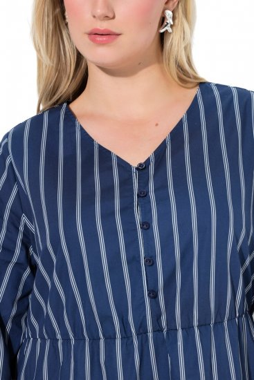 Ulla Popken 845863 V-kaelusega triibuline kleit Tumesinine - Kleidid - Kleidid kõikidele suurustele