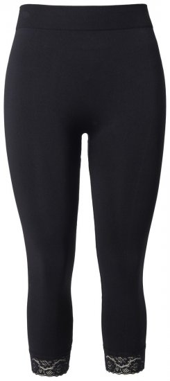 Ulla Popken 846491 Pitsiga 3/4 sukkretuusid Must - Sukkpüksid & sokid - 