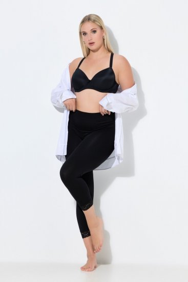 Ulla Popken 846491 Pitsiga 3/4 sukkretuusid Must - Sukkpüksid & sokid - 