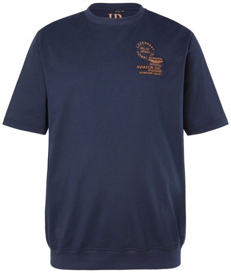JP1880 846657 T-särk bellyfit embleemidega Tumesinine TALL - TALL T-särgid - T-särgid pikkadele meestele