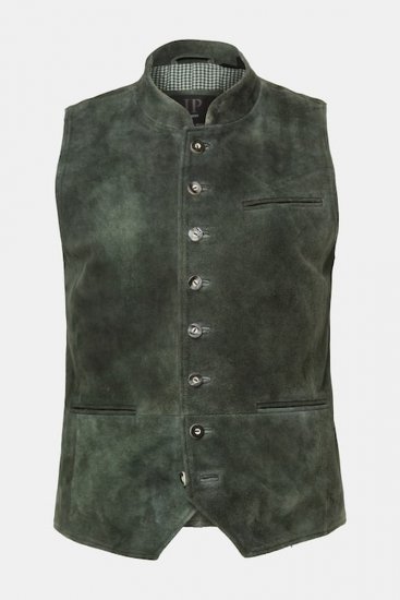JP1880 846808 Nahkvest kitsemokast Tumeoliiv - Trachten & Oktoberfest - Oktoberfesti riided suurtes suurustes (Trachten)