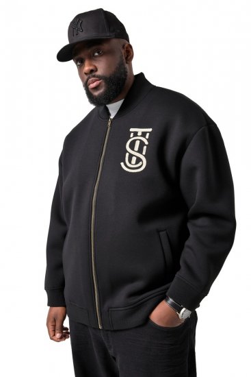 STHUGE 847083 Varsity jope scuba-kangast Must - Jakid ja joped - Joped, suured suurused: 2XL – 12XL