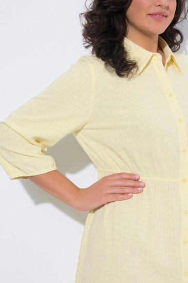 Ulla Popken 847224 Linasegust kleit Kollane - Suvekleidid - Naiste suvekleidid suurtes suurustes