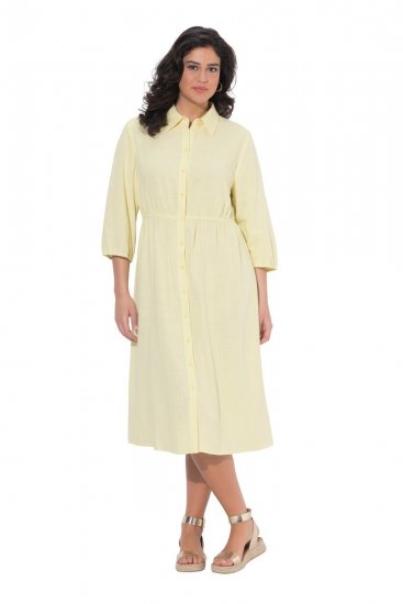 Ulla Popken 847224 Linasegust kleit Kollane - Suvekleidid - Naiste suvekleidid suurtes suurustes