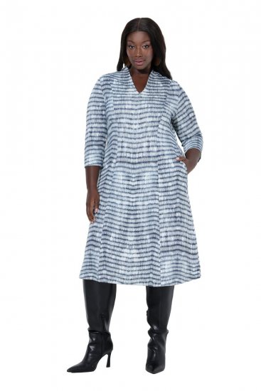 Ulla Popken 847643 Triibuline jersey-kleit Tumesinine - Trikookleidid - 