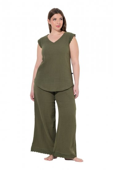 Ulla Popken 848131 Pitsiga pidžaama Oliivroheline - Pidžaama/Loungewear - 