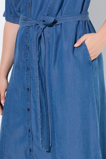 Ulla Popken 848491 Särkkleit Denimsinine - Midikleidid - Plusssuuruses midikleidid