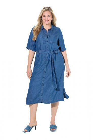 Ulla Popken 848491 Särkkleit Denimsinine - Midikleidid - Plusssuuruses midikleidid