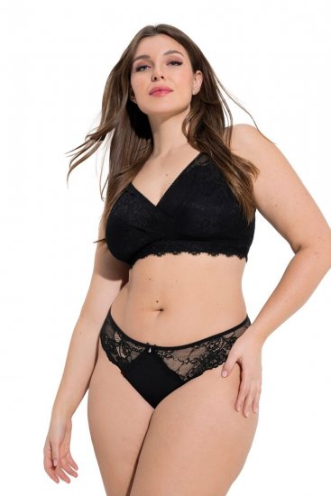 Ulla Popken 848522 Pitsiga stringid 3 tk Must - Aluspüksid - 