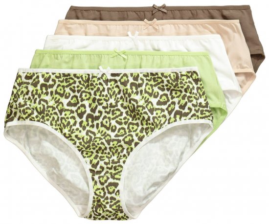 Ulla Popken 848810 Loomamustrilised aluspüksid 5 tk Taupe - Aluspüksid - 
