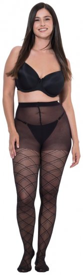Ulla Popken 849049 Triibulised sukkpüksid 40 den Must - Sukkpüksid & sokid - 