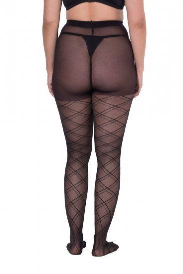Ulla Popken 849049 Triibulised sukkpüksid 40 den Must - Sukkpüksid & sokid - 
