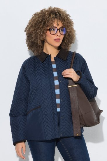 Ulla Popken 849111 Tepitud jope Tumesinine - Joped - Suured naiste jakid