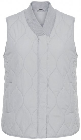 Ulla Popken 849221 Soonikkraega tepitud vest Hall - Vestid - 