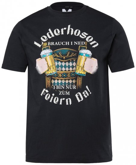 Men+ 410 T-särk Lederhosn Must - T-särgid - Suured T-särgid 2XL – 14XL