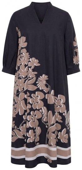 Ulla Popken 849423 3/4 varrukatega lilleline kleit Must - Maksikleidid - Plusssuuruses maxikleidid
