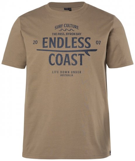 Men+ 448 T-särk Endless Coast Hallpruun - T-särgid - Suured T-särgid 2XL – 14XL