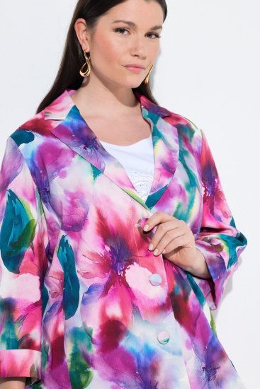 Ulla Popken 849728 Lilleline linasegust pintsak Valge - Pintsakud - Pintsakud naistele suurtes suurustes
