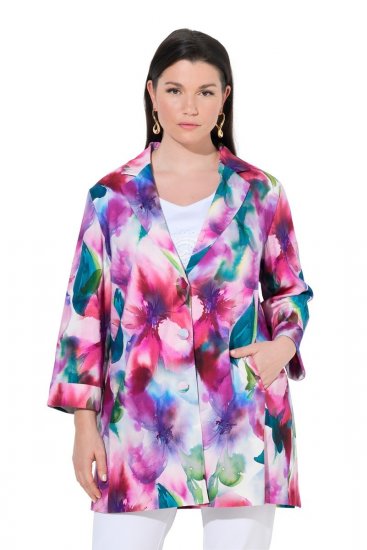 Ulla Popken 849728 Lilleline linasegust pintsak Valge - Pintsakud - Pintsakud naistele suurtes suurustes